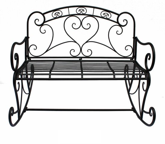 Schaukelstuhl >Dares< in schwarz aus stahl - 110x94x101cm (BxHxT)