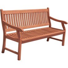 Gartenbank >New Jersey< in braun / holzoptik - 158x90x68 (BxHxT)