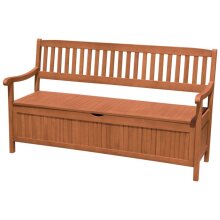 Gartenbank >Houston< in braun / holzoptik aus Eukalyptus - 157x90x59cm (BxHxT)