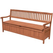 Gartenbank >Houston< in braun / holzoptik aus Eukalyptus - 187x90x59cm (BxHxT)