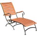 Gartenliege >Wien< in braun aus Eukalyptus  - 64x89x136cm (BxHxT)