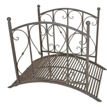 Gartensteg >Taupo< in Schwarzbraun aus stahl - 121x82x95cm (LxBxH)