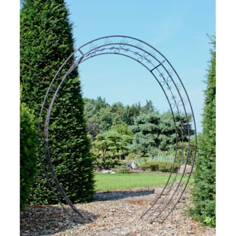 Rosenbogen >Lamos< in schwarz aus stahl - 38x200x220cm (LxBxH)