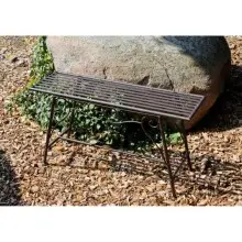 Gartenbank >Lorin< in rost aus Stahl - 83x45x27cm...