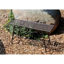 Gartenbank >Lorin< in rost aus Stahl - 83x45x27cm...