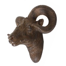 Dekogeweih >Widder< in Antik-Braun aus Polyresin - 46x52x36cm (LxBxH)