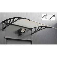 Vordach >Bremen< in schwarz, mattiert aus Polycarbonat - 100x120x27cm (LxBxH)