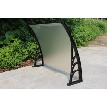 Vordach >Bremen< in schwarz, mattiert aus Polycarbonat - 100x120x27cm (LxBxH)