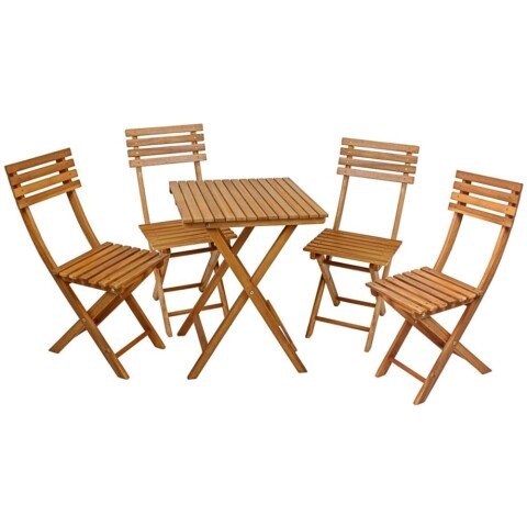 Balkonset >Alameda< in braun aus Massivholz - 155x86x55cm (BxHxT)