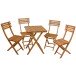 Balkonset >Alameda< in braun aus Massivholz - 155x86x55cm (BxHxT)