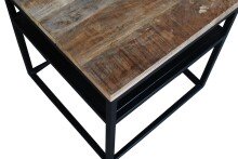 Couchtisch >IRON< in braun / schwarz aus Massivholz...