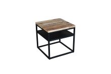 Couchtisch >IRON< in braun / schwarz aus Massivholz...