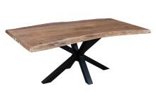 Baumkantentisch >Forrest< in Akazie / schwarz - 200x76x100 (BxHxT)
