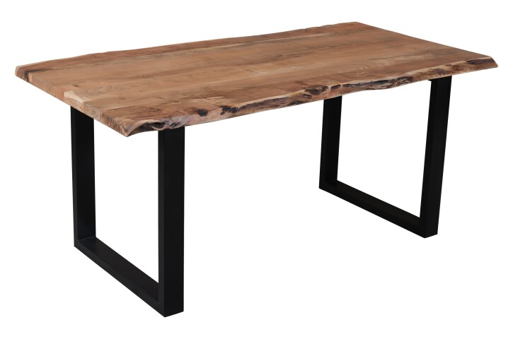 Baumkantentisch >Live< in Akazie / schwarz - 170x76x90 (BxHxT)