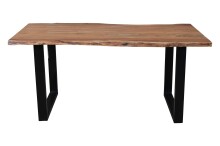 Baumkantentisch >Live< in Akazie / schwarz - 170x76x90 (BxHxT)