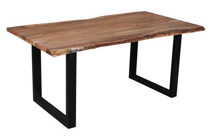 Baumkantentisch >Live< in Akazie / schwarz - 170x76x90 (BxHxT)