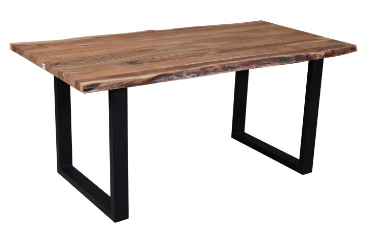 Baumkantentisch >Live< in Akazie / schwarz - 170x76x90 (BxHxT)