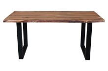 Baumkantentisch >Live< in Akazie / schwarz - 170x76x90 (BxHxT)