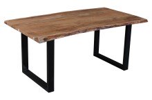 Baumkantentisch >Live< in Akazie / schwarz - 170x76x90 (BxHxT)