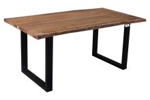 Baumkantentisch >Live< in Akazie / schwarz - 170x76x90 (BxHxT)