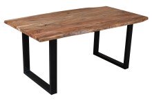 Baumkantentisch >Live< in Akazie / schwarz - 170x76x90 (BxHxT)