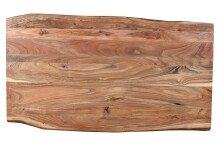 Baumkantentisch >Live< in Akazie / schwarz - 170x76x90 (BxHxT)