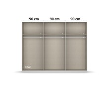 Drehtürenschrank >Artemis< in Eiche Artisan / Glas champagne - glä