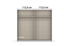 Schwebetürenschrank >Artemis< in Eiche Artisan / Glas champagne - glänzend