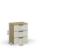 Nachttisch >Artemis< in Eiche Artisan / Glas...