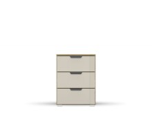 Nachttisch >Artemis< in Eiche Artisan / Glas champagner - glänzend