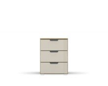 Nachttisch >Artemis< in Eiche Artisan / Glas champagner - glänzend