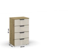 Kommode >Artemis< in Eiche Artisan / Glas...