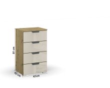 Kommode >Artemis< in Eiche Artisan / Glas...