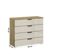 Kommode >Artemis< in Eiche Artisan / Glas...