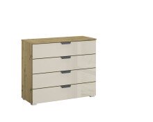 Kommode >Artemis< in Eiche Artisan / Glas...
