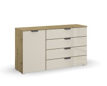 Kommode >Artemis< in Eiche Artisan / Glas...