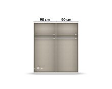 Drehtürenschrank >Artemis< in alpinweiß / Glas champagne - glä