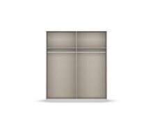 Drehtürenschrank >Artemis< in alpinweiß / Glas champagne - glä