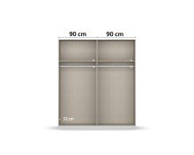 Drehtürenschrank >Artemis< in alpinweiß / Kristallweißglas - 181x210x54 (BxHxT)