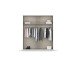 Drehtürenschrank >Artemis< in Eiche Artisan / Glas basalt - 181x210x54 (BxHxT)