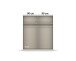Drehtürenschrank >Artemis< in Eiche Artisan / Glas basalt - 181x210x54 (BxHxT)