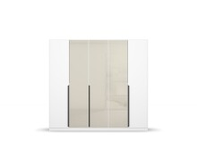 Drehtürenschrank >Artemis< in Glas champagner - glänzend - 226x210x54 (BxHxT)