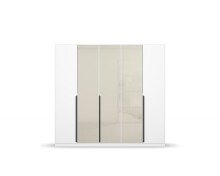 Drehtürenschrank >Artemis< in Glas champagner - glänzend - 226x210x54 (BxHxT)