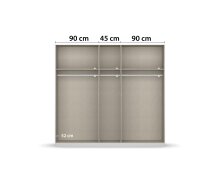 Drehtürenschrank >Artemis< in alpinweiß / Kristallweißglas - 226x210x54 (BxHxT)
