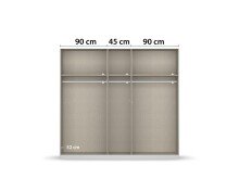 Drehtürenschrank >Artemis< in alpinweiß / Kristallweißglas - 226x210x54 (BxHxT)