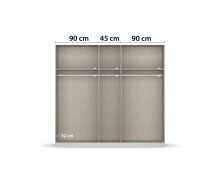 Drehtürenschrank >Artemis< in Eiche Artisan / Glas basalt - 226x210x54 (BxHxT)