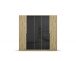 Drehtürenschrank >Artemis< in Eiche Artisan / Glas basalt - 226x210x54 (BxHxT)
