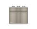 Drehtürenschrank >Artemis< in Eiche Artisan / Glas basalt - 226x210x54 (BxHxT)