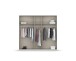 Drehtürenschrank >Artemis< in alpinweiß / Glas basalt  - 226x210x54 (BxHxT)
