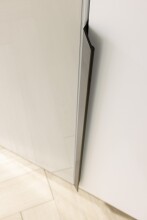 Drehtürenschrank >Artemis< in alpinweiß / Glas champagne - glänzend